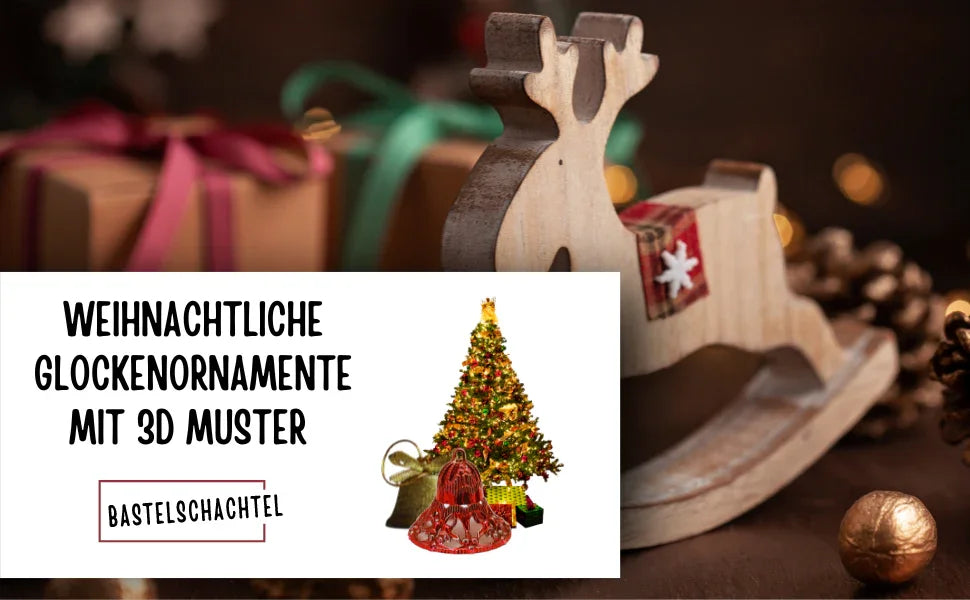 Weihnachtliche Glockenornamente mit 3D Muster - Bastelschachtel