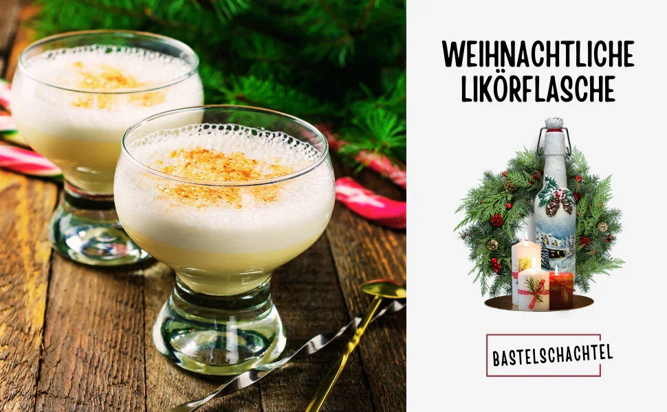 Weihnachtliche Likörflasche - Bastelschachtel