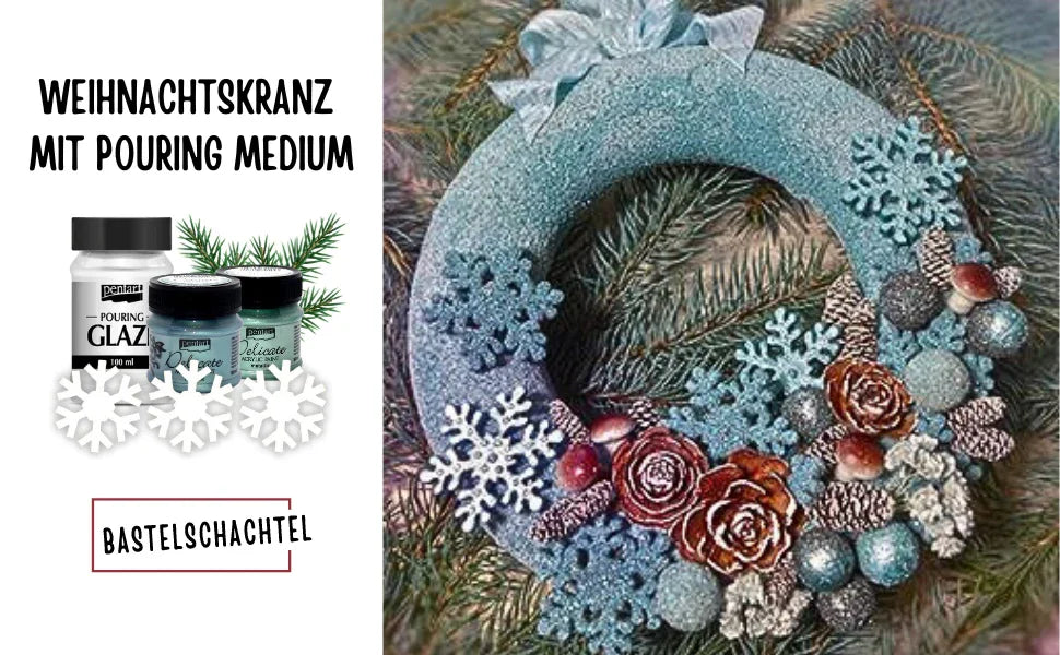Weihnachtskranz mit Pouring Medium - Bastelschachtel