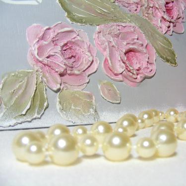 3D Pulver zum Erzeugen von Strukturen, 3D - Effekt beim Basteln, Vintage Rosen, Bastelidee, Bastelschachtel