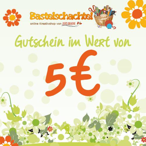 Gutscheine im Wert von 5 Euro, Geschenkidee | Bastelschachtel