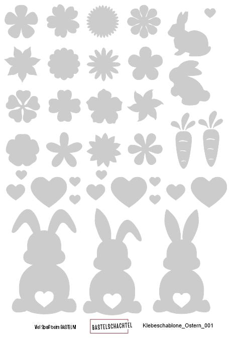 Klebeschablone_001 A6 Ostern Hase Blume