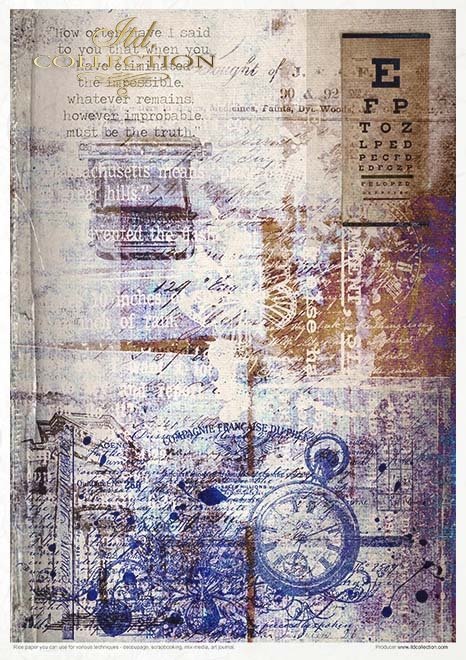 Reispapier Kreativ Set- Old Diary