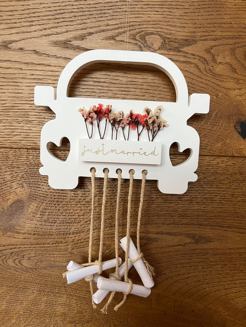 Handgemachte Deko "Just married" - Charmantes Mitbringsel