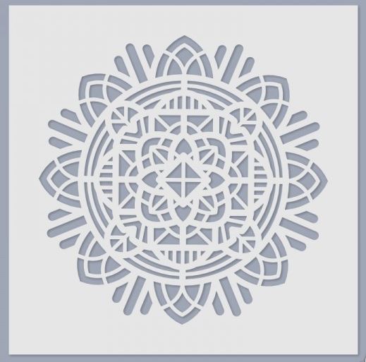 Schablone 24,5x24,5cm - Mandala 01.