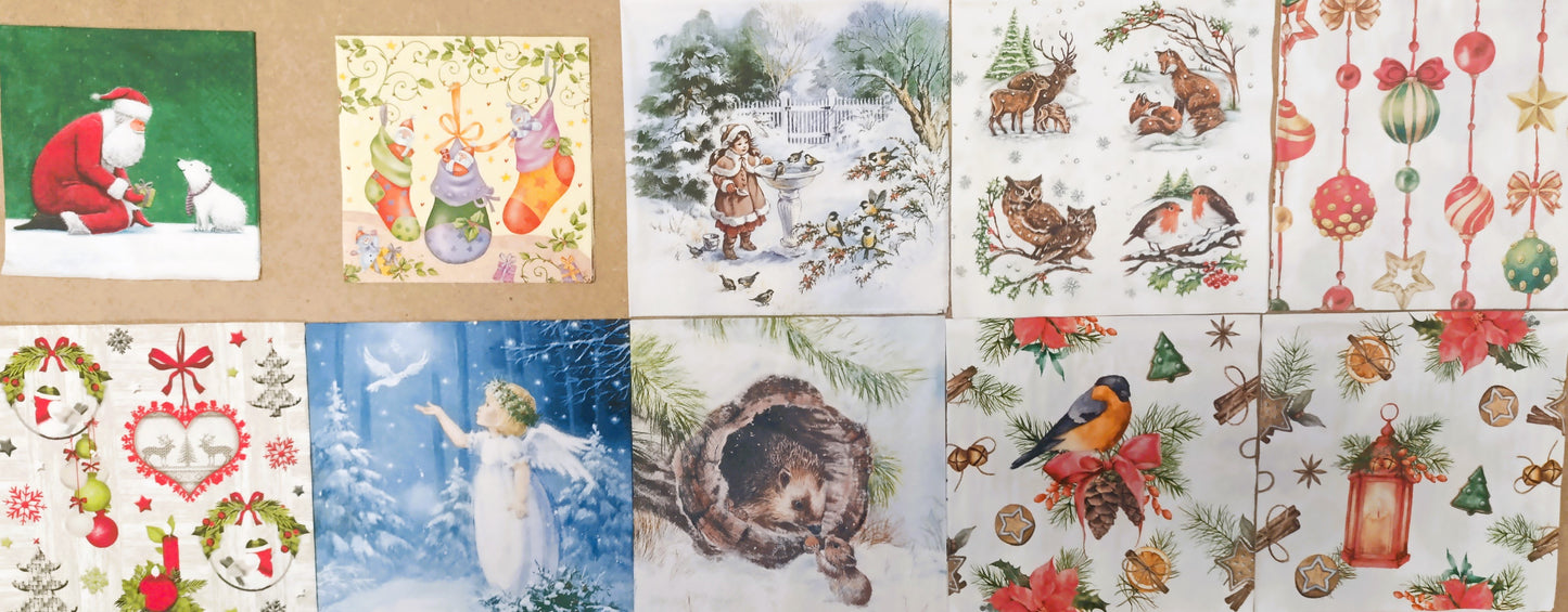 Servietten Set mit Decoupage-Kleber - Winter
