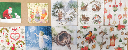 Servietten Set mit Decoupage-Kleber - Winter
