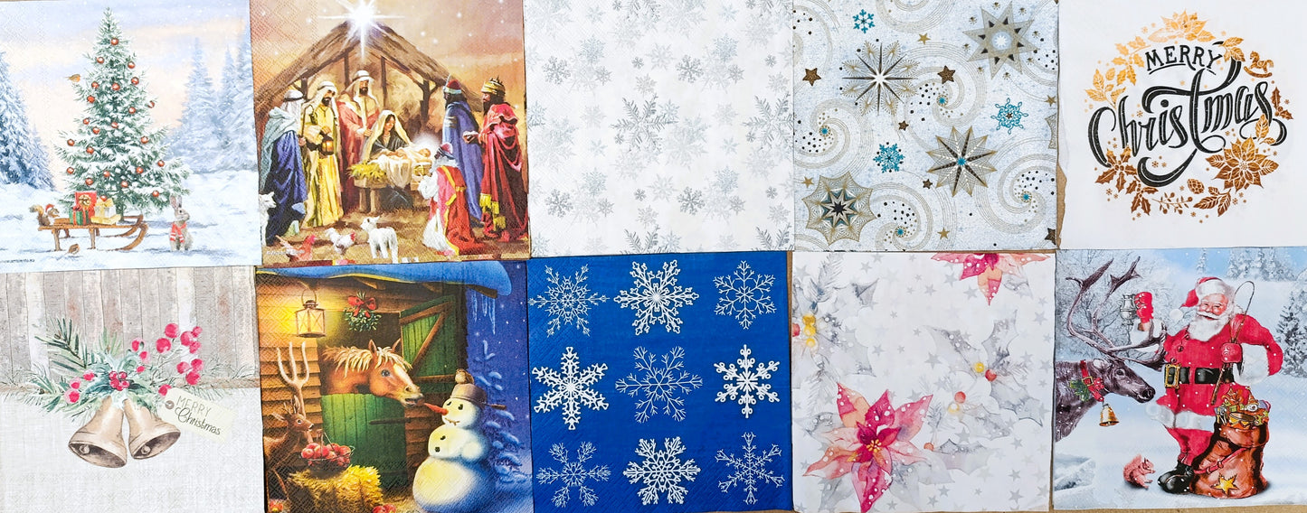 Servietten Set mit Decoupage-Kleber - Winter