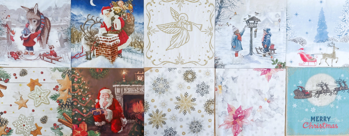 Servietten Set mit Decoupage-Kleber - Winter