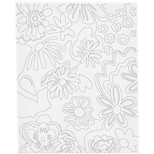 Mal-Leinwand mit Aufdruck - Blumen