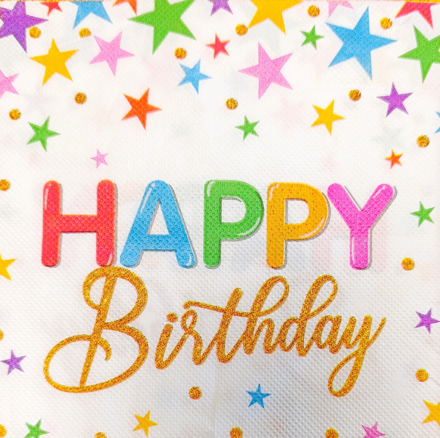 Serviette - Happy Birthday Stars