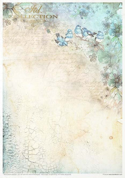 Reispapier Kreativ Set- Summertime in blue