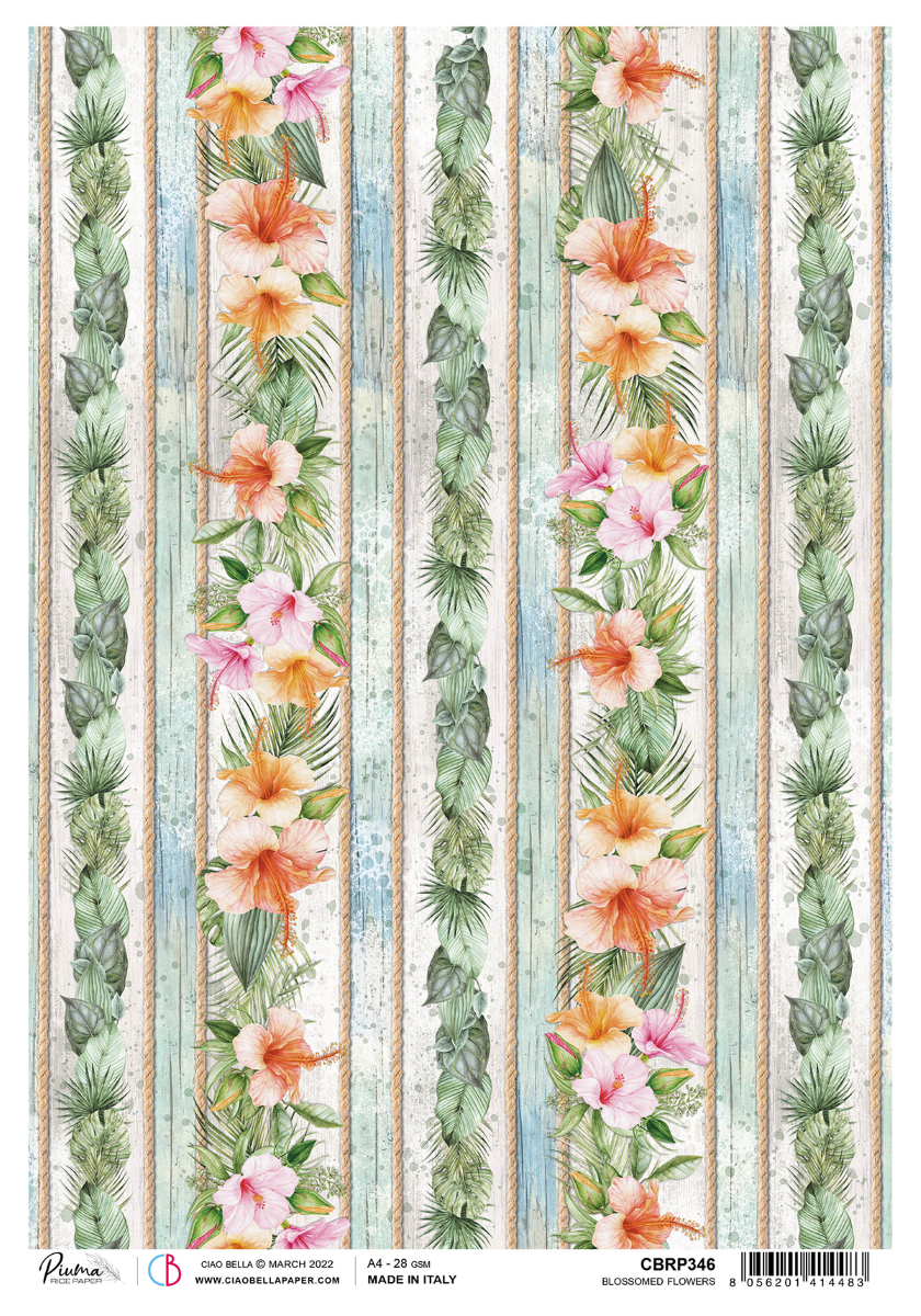 Rice Paper A4 Blossomed Flowers