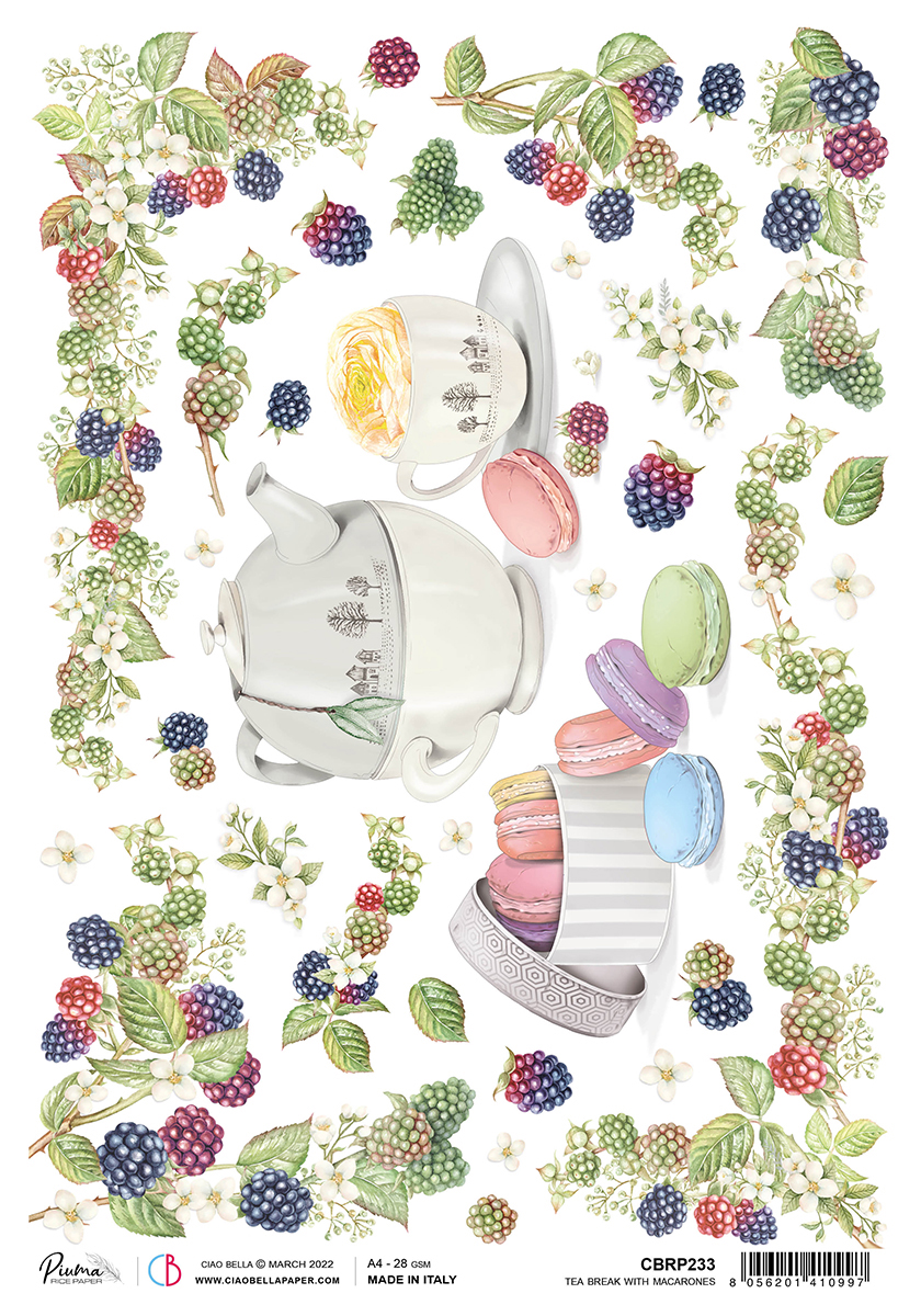 Rice Paper A4 Tea Break With Macarones