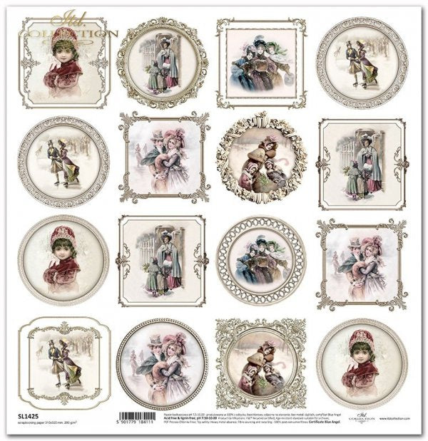 Reispapier A4 - Winter walk frames