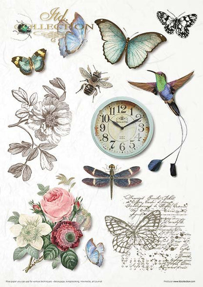 Reispapier Kreativ Set- Evening meadow