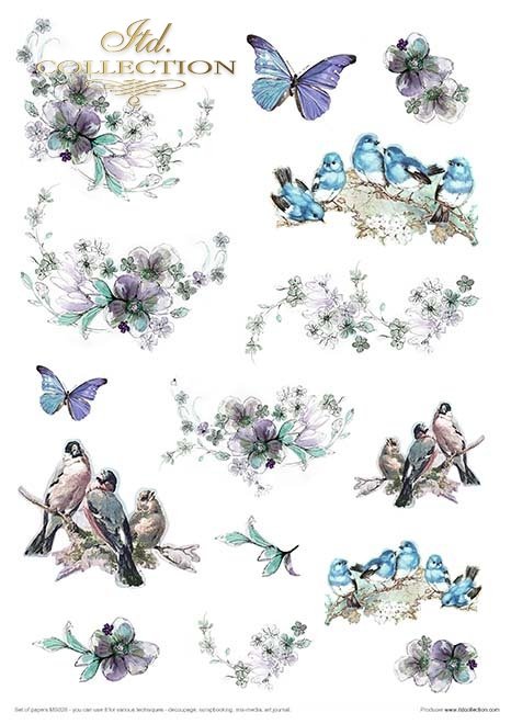 Reispapier Kreativ Set- Summertime in blue