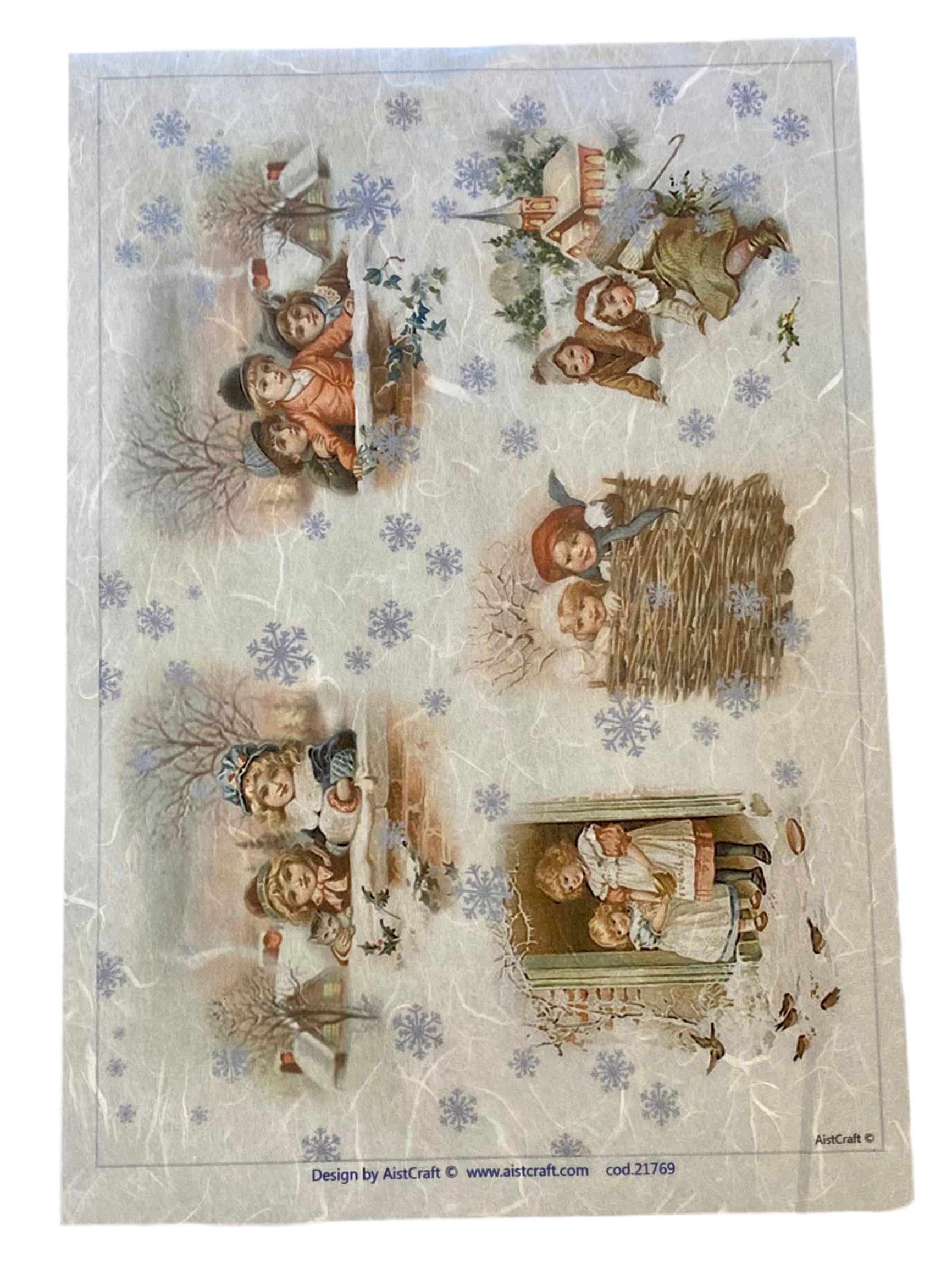 Reispapier A4 - Winter children
