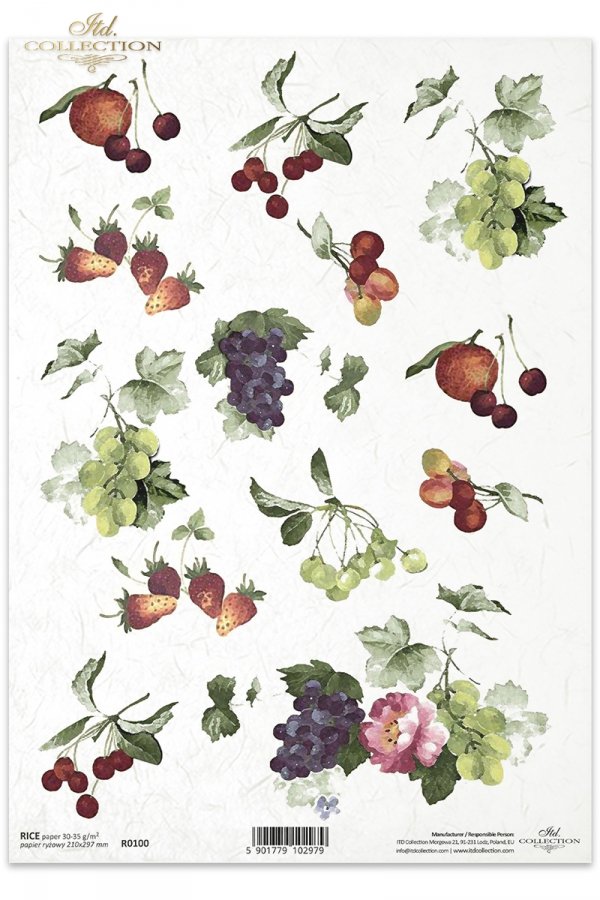 Reispapier A4 - Früchte