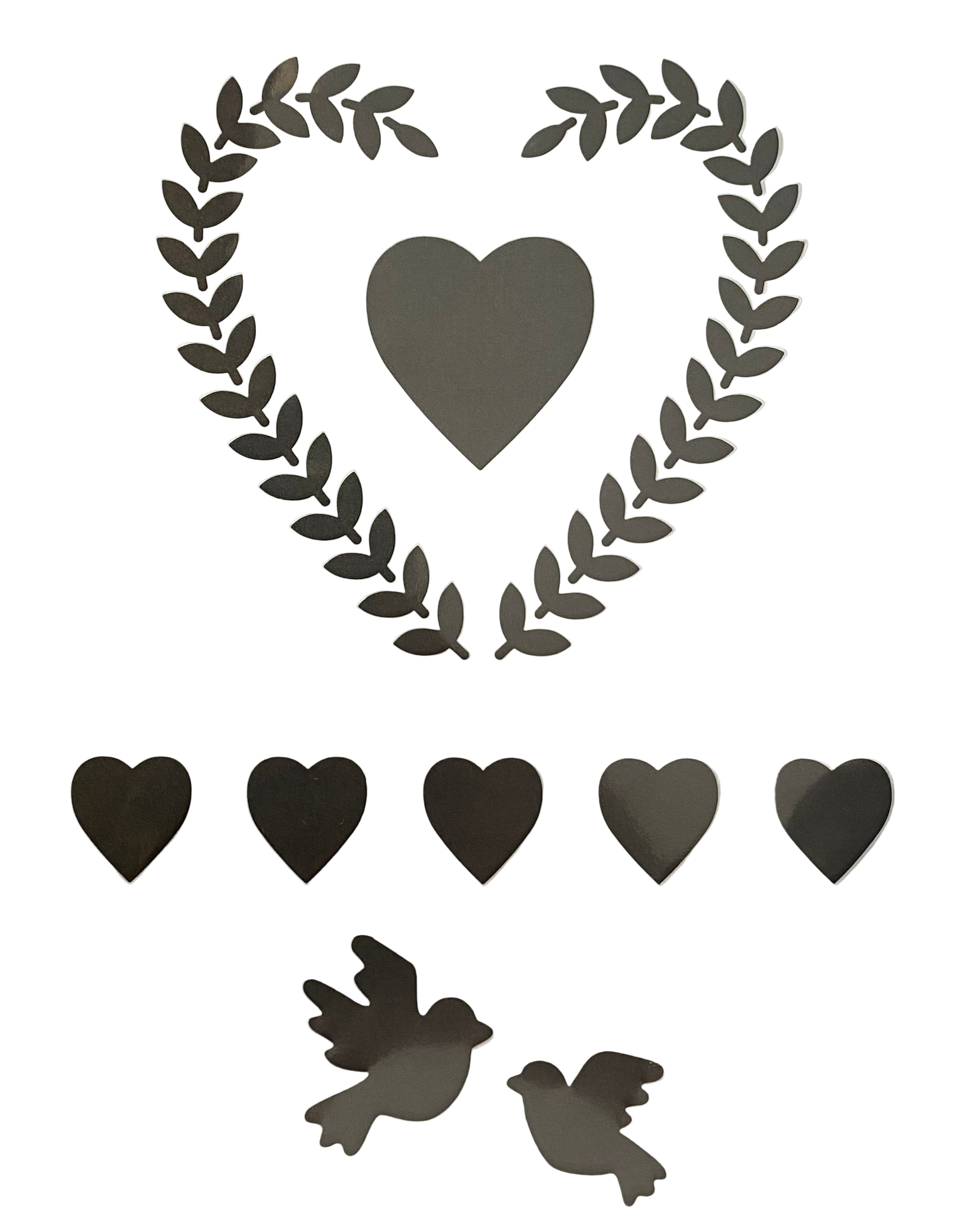 Schablone Stencil - Herzkranz mit Vögel