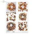 Reispapier A3 - Autumn wreaths