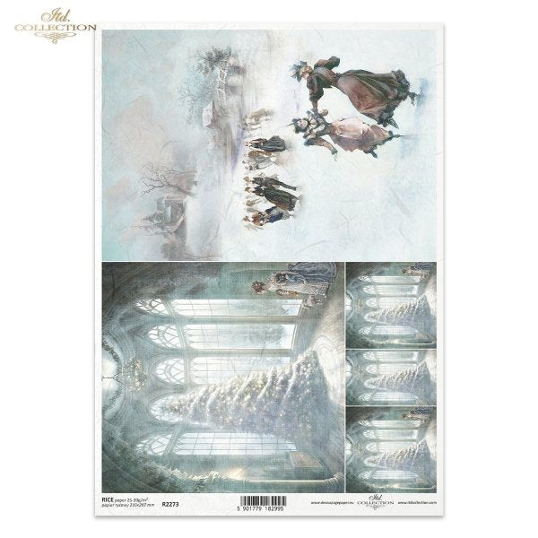 Reispapier A4- Vintage Weihnachten