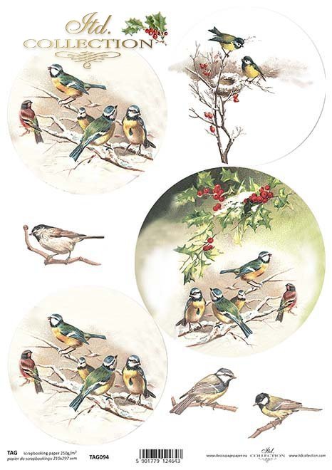 Kartonzuschnitt Weihnachtskugeln – Vögel