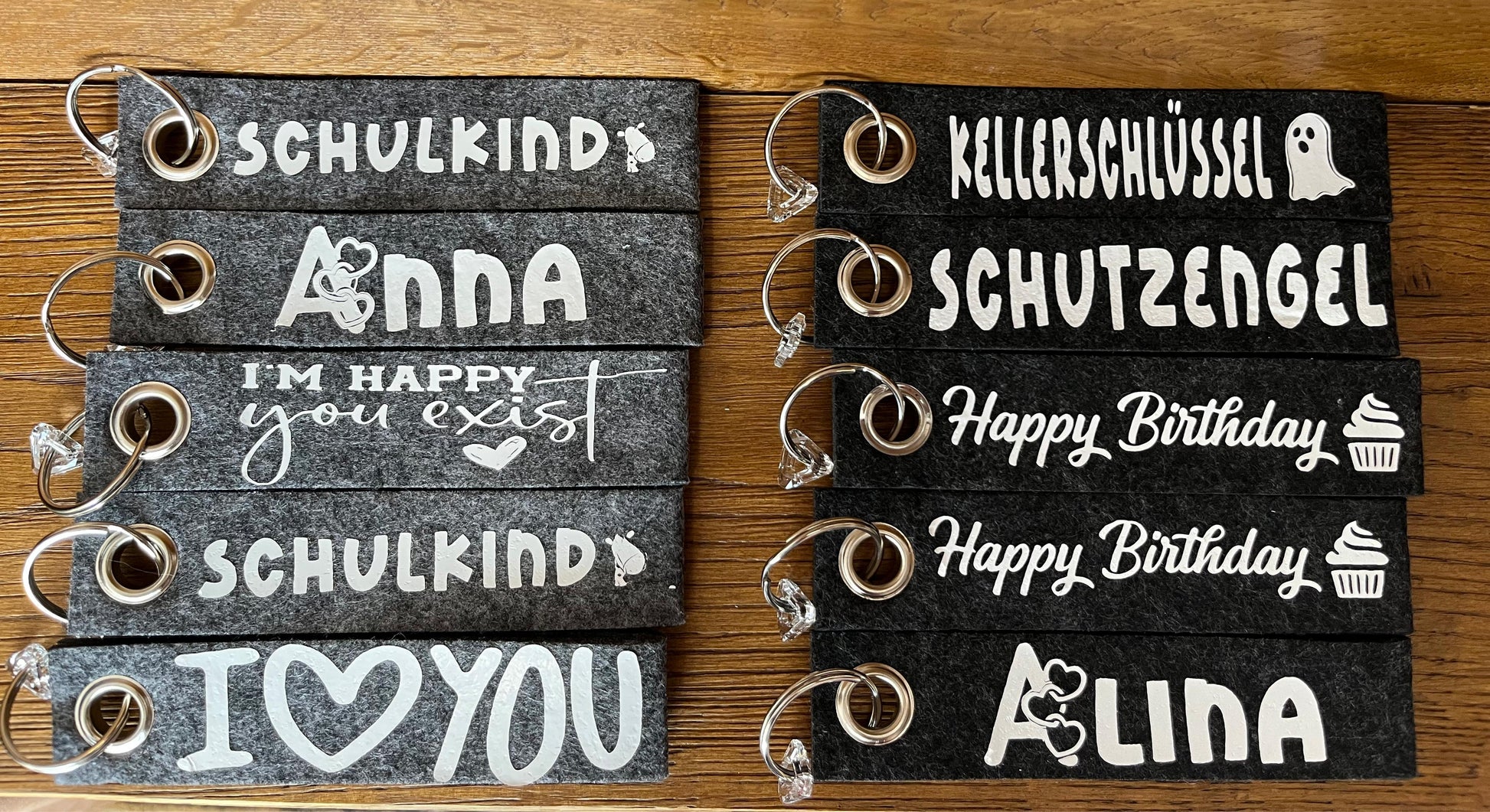 Filz-Schlüsselanhänger mit Wunschtext – Charmantes Mitbringsel