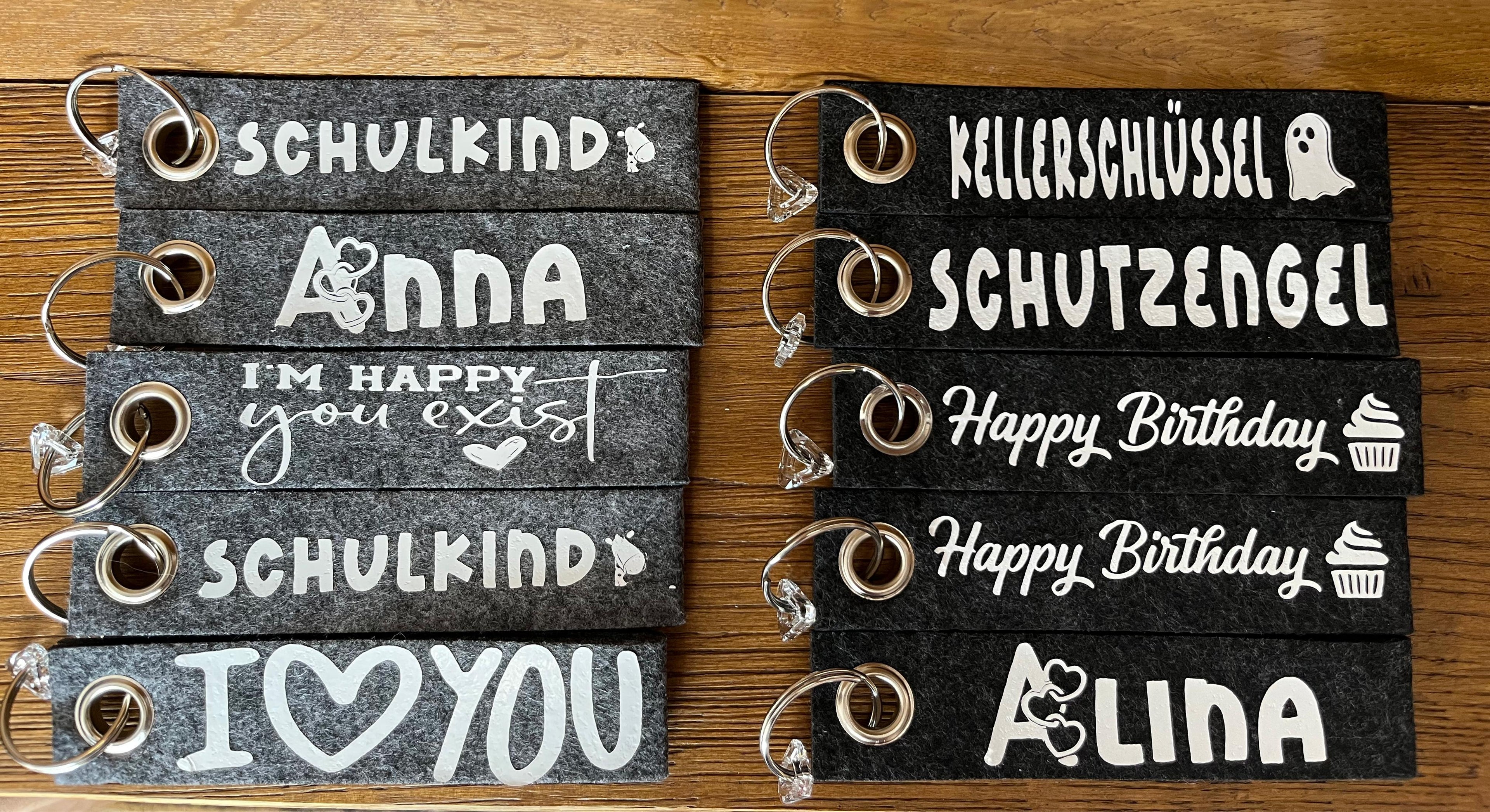 Filz-Schlüsselanhänger mit Wunschtext – Charmantes Mitbringsel