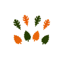 Bastelfilz Figuren - Herbstblätter, grün-orange - Bastelschachtel - Filz - 