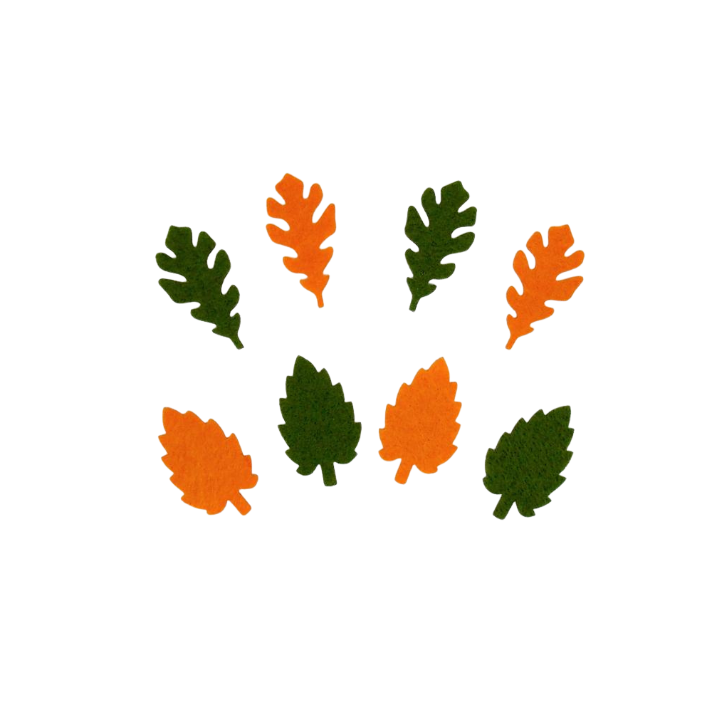 Bastelfilz Figuren - Herbstblätter, grün-orange