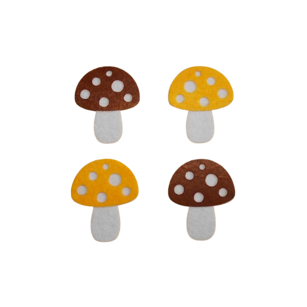 Bastelfilz Figuren - Pilz, gelb-braun