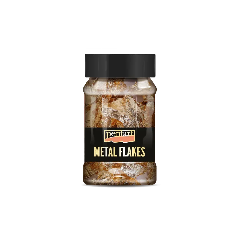 Metallflocken 1g - Mischung M9, Gold - Bastelschachtel - Flakes/ Blattmetall - 2505