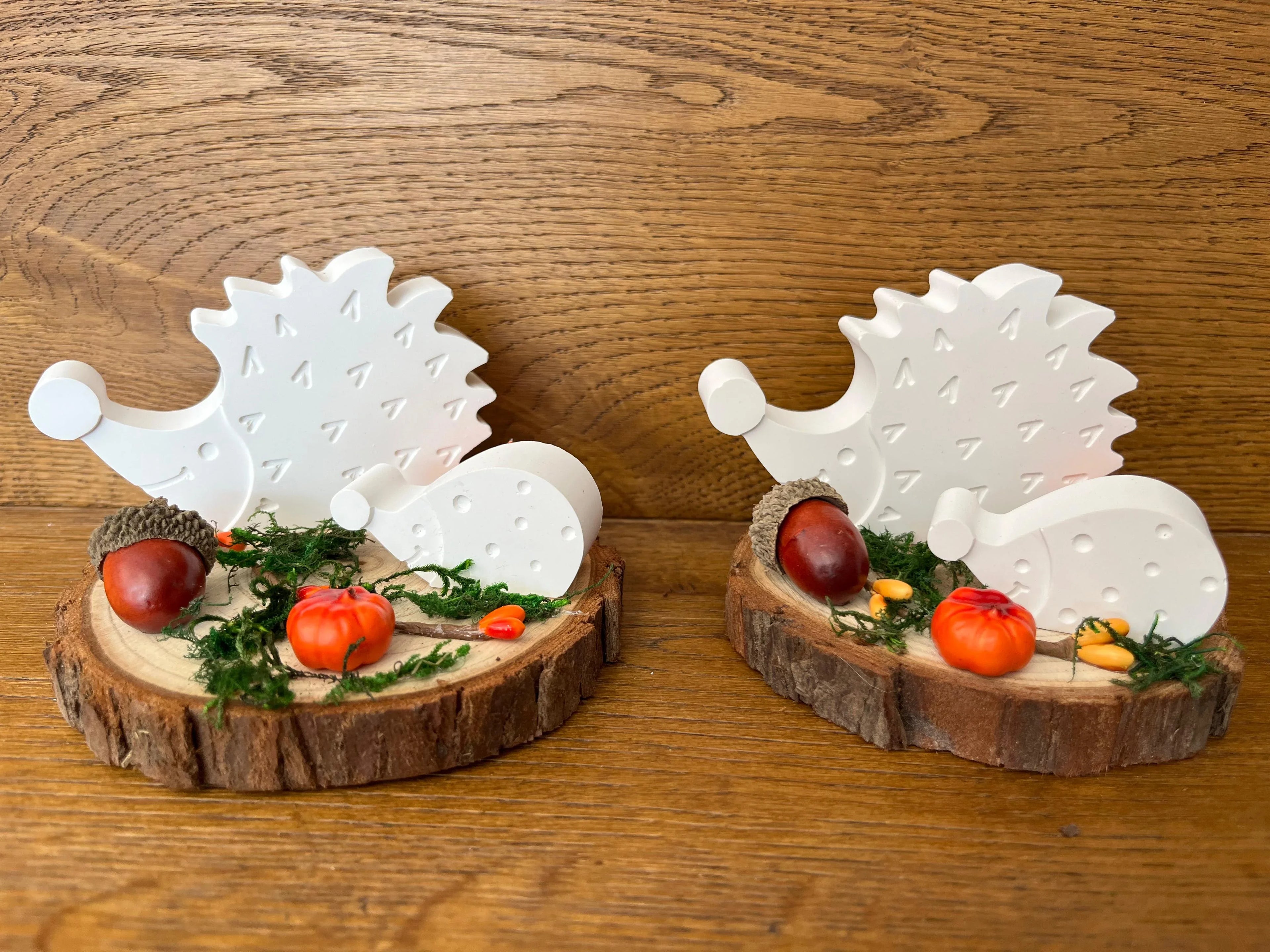 Handgemachte Deko "Igel-Duo" - Charmantes Mitbringsel - Bastelschachtel - Bastelzubehör - Igel-Duo