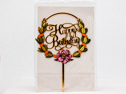 Cake Topper, Happy Birthday 4