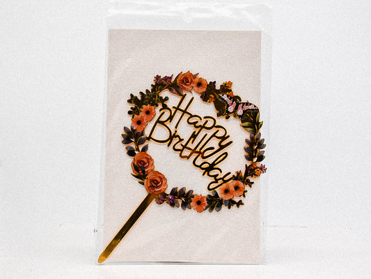 Cake Topper, Happy Birthday 2