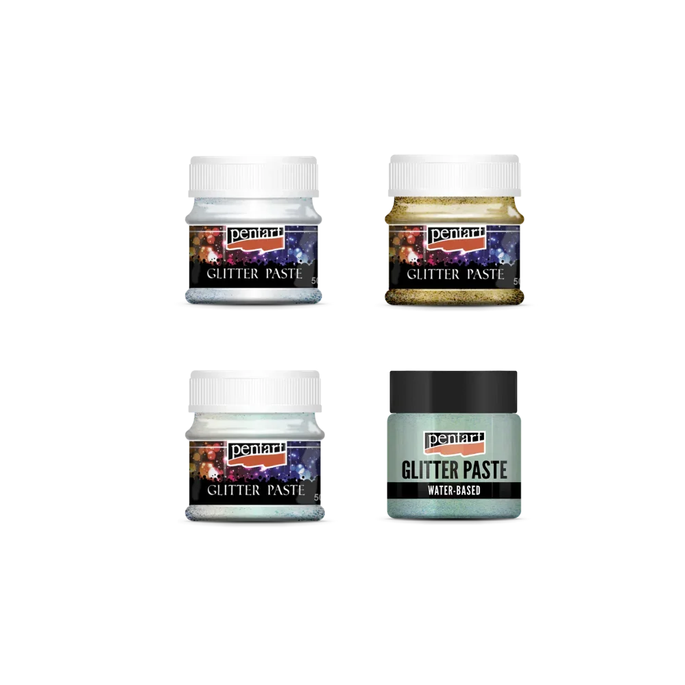 Das Glitzer Paket — Gold, Silber, Hellgrün, Iridierend - Bastelschachtel - - 