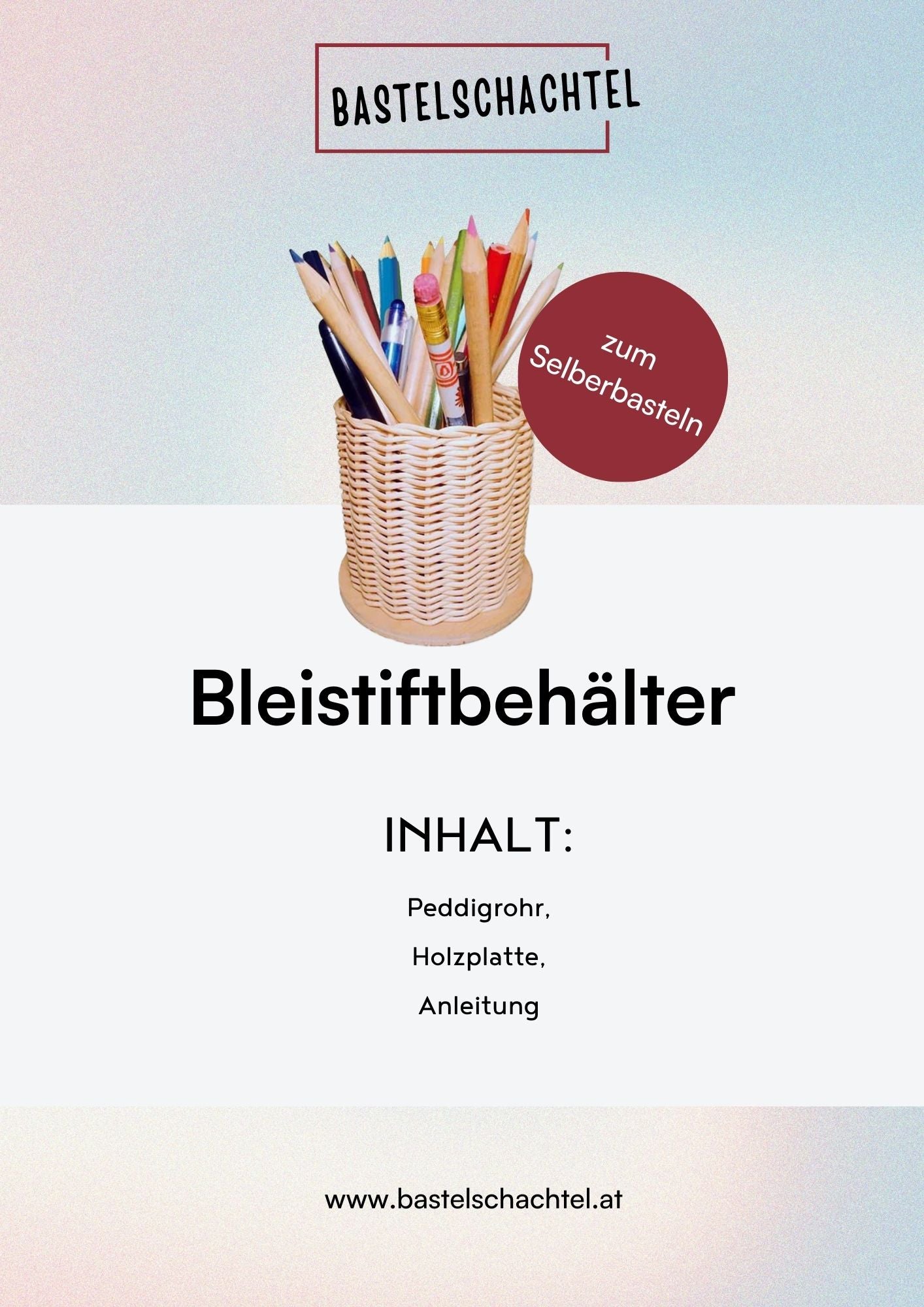 Bastelset aus Peddigrohr - Bleistiftbehälter