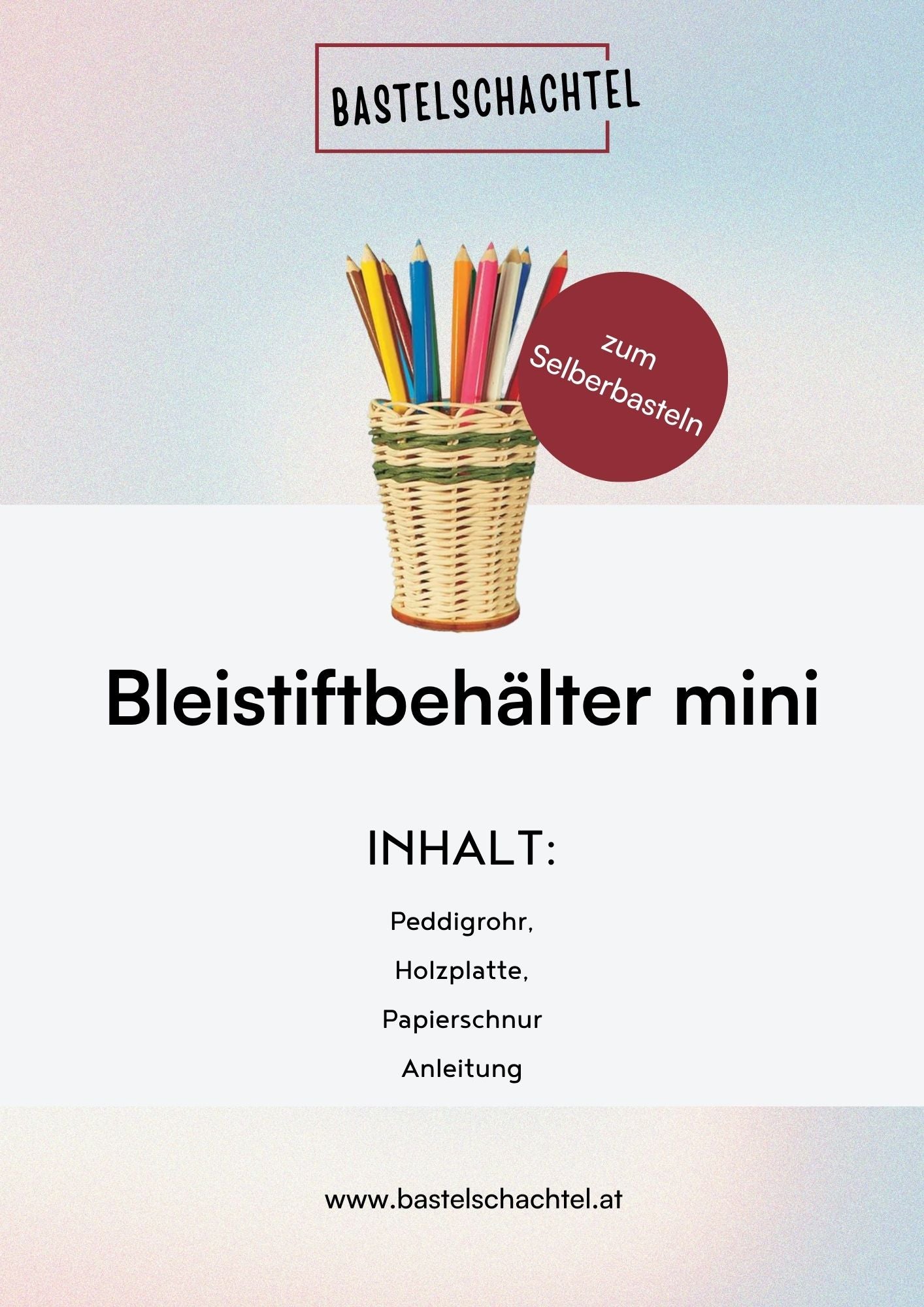 Bastelset aus Peddigrohr - Bleistiftbehälter mini