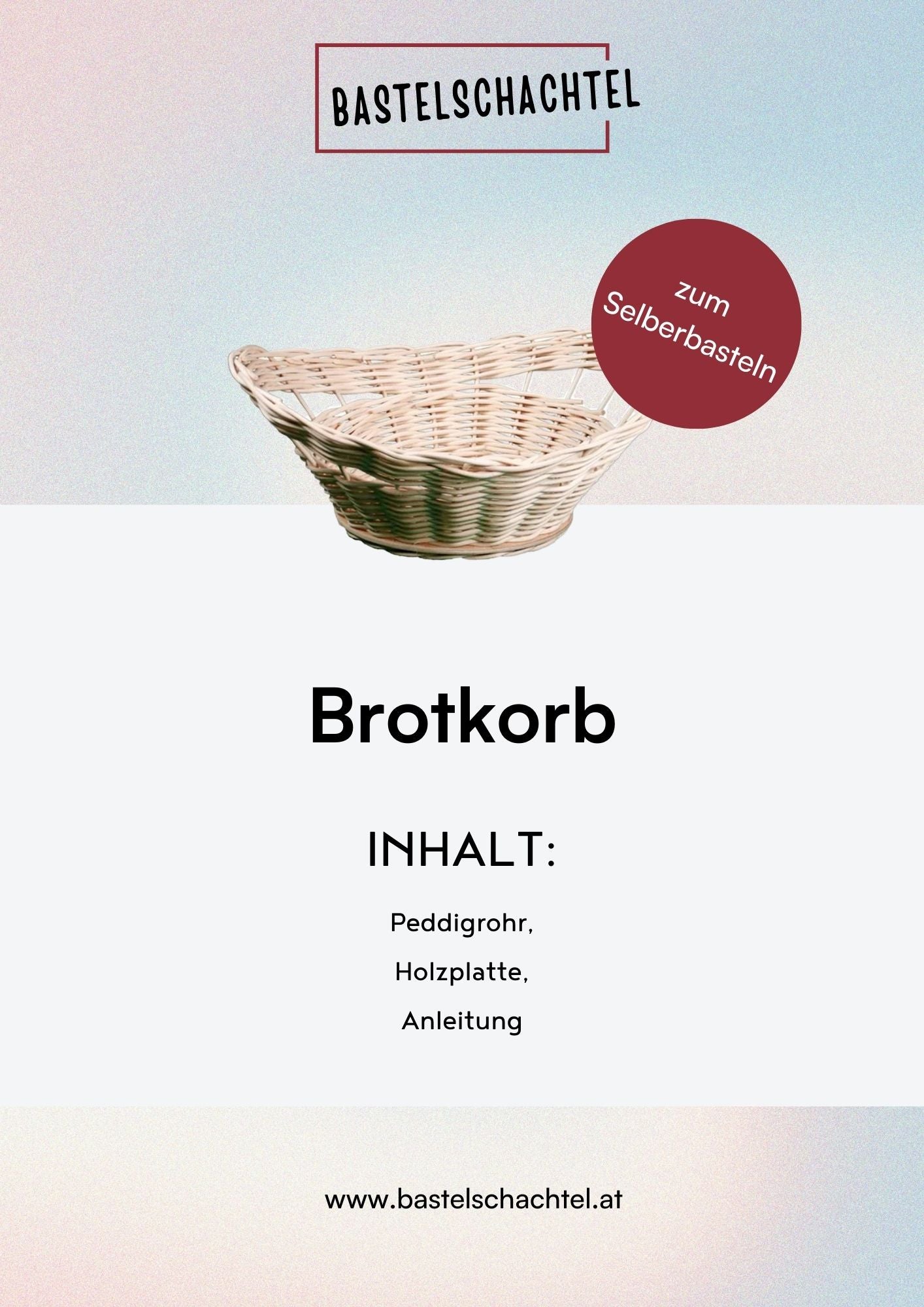 Bastelset aus Peddigrohr - Brotkorb