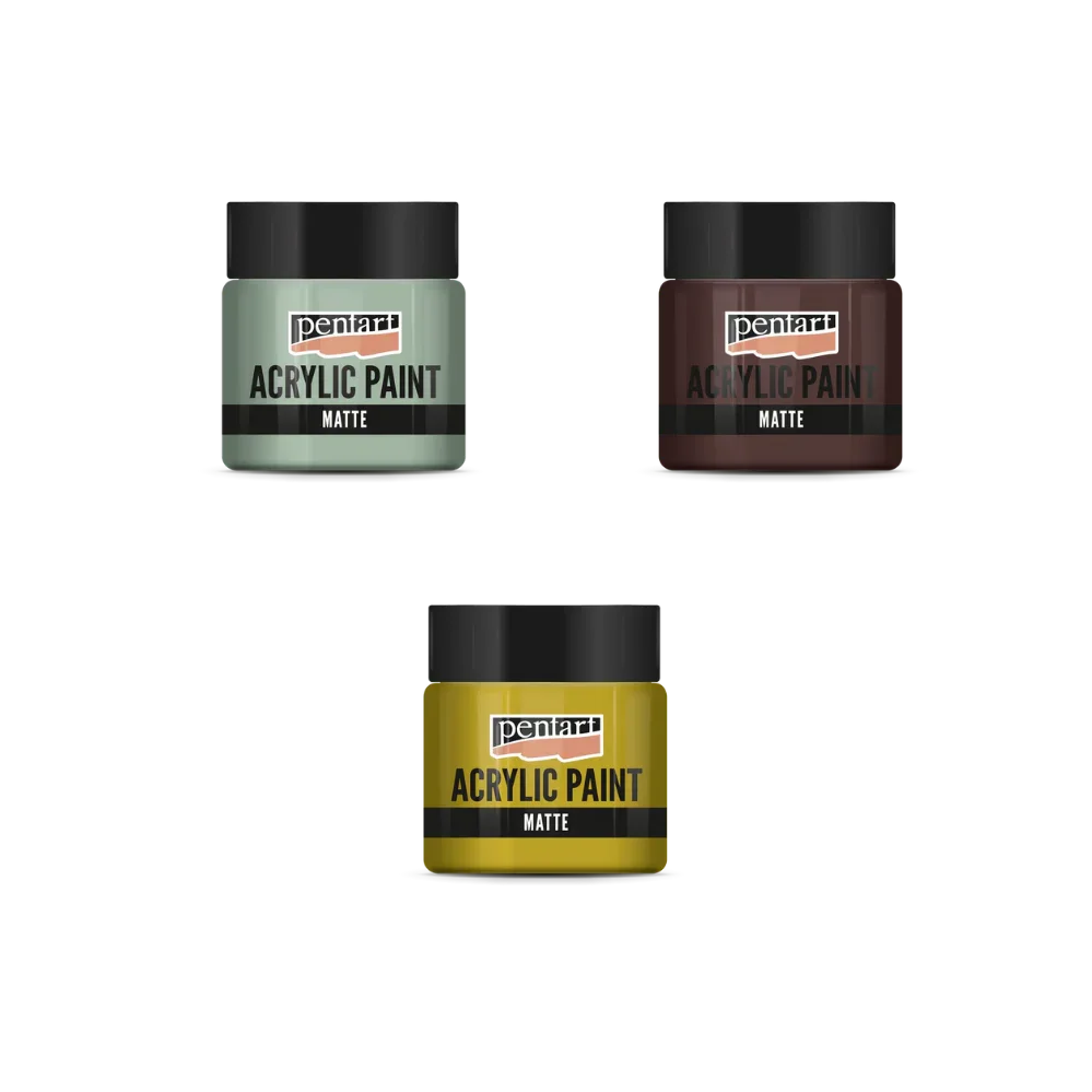 Die Natur — Country Grün, Dunkelbraun und Ocker - Bastelschachtel - - 