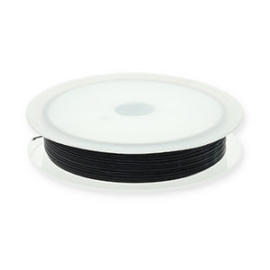 Elastik Schmuckdraht 0,5 mm Black – schwarzer elastischer Schmuckdraht 0,5 mm zum Armbänder und Schmuck machen