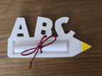 Handgemachtes "Schulstart-Geschenk" - ABC Stift - Bastelschachtel - Bastelzubehör - ABC-Stift