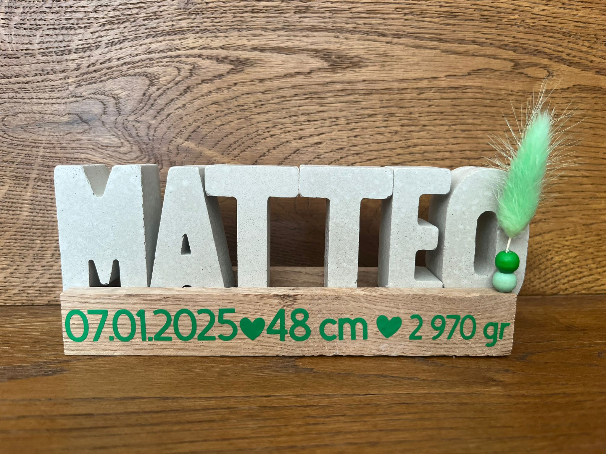 Handgemachte Deko "Schriftzüge" -Personalisierter Geburts-Schriftzug