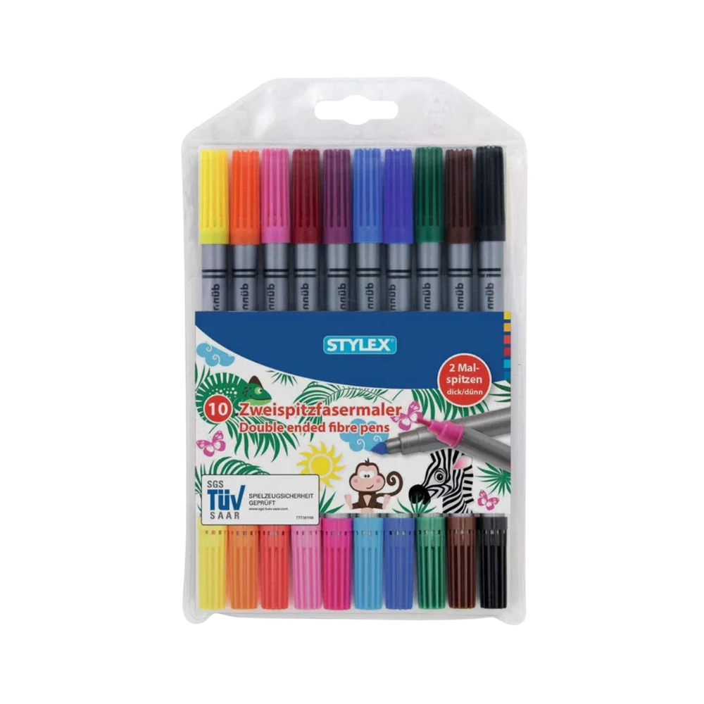 Fasermaler dick/dünn 10er - Bastelschachtel - Schule - 66565