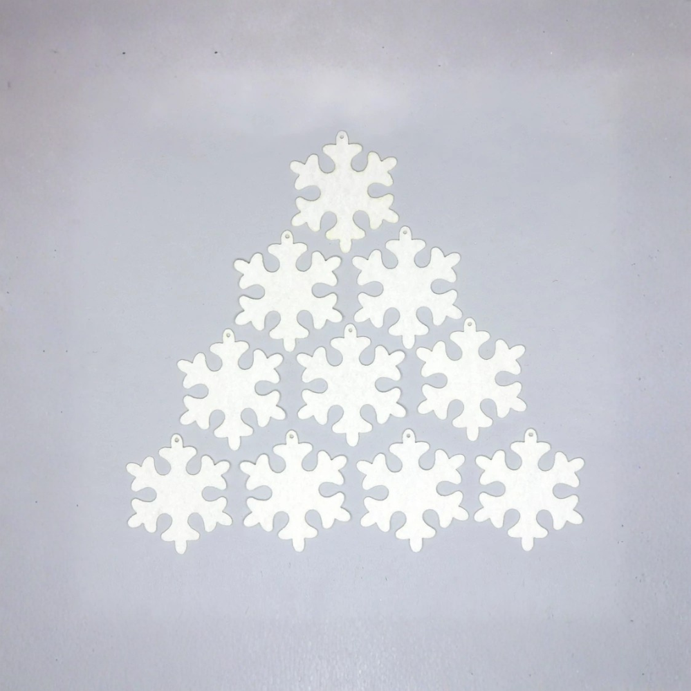 Bastelfilz Figuren - Schneeflocke 10er set