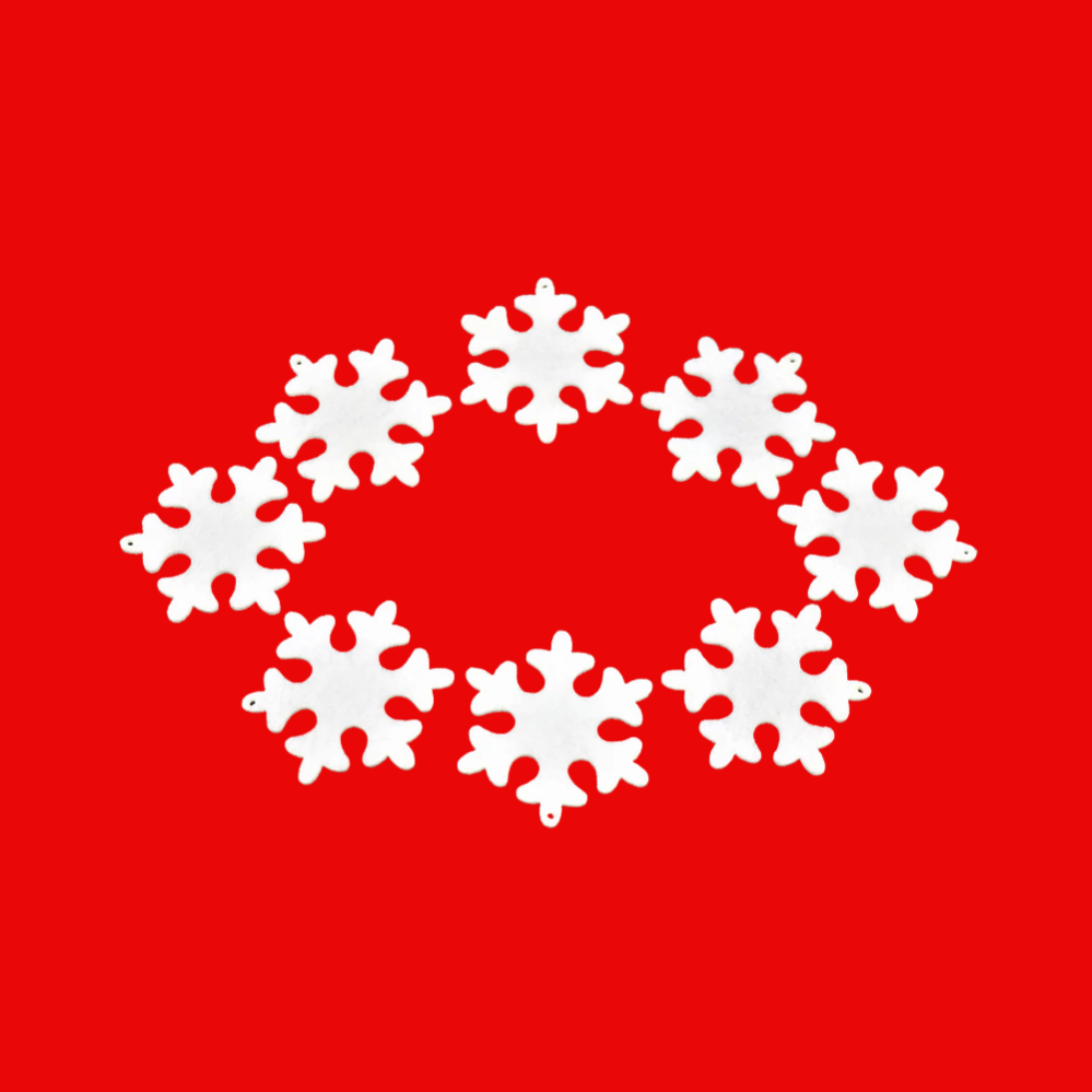 Bastelfilz Figuren - Schneeflocke 8er set