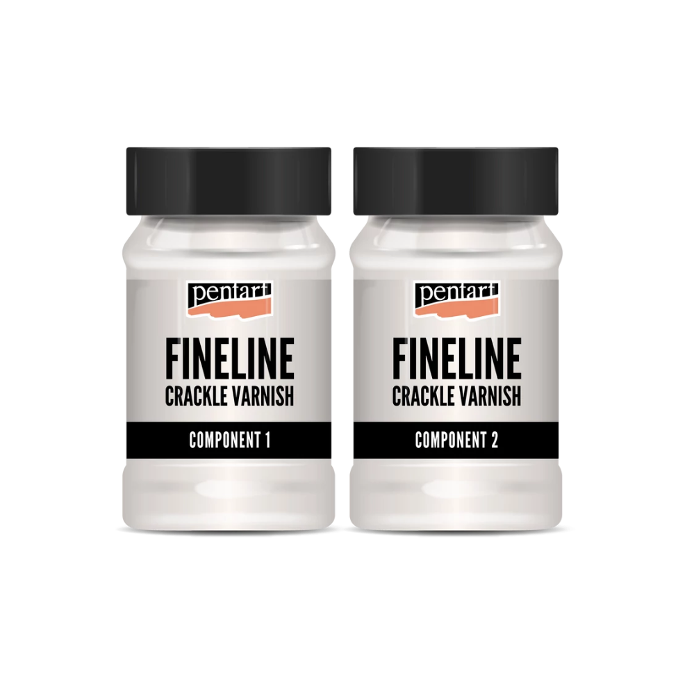Pentart Zwei Phasen-Feinriss-Krakelierlack Set, 2x100ml