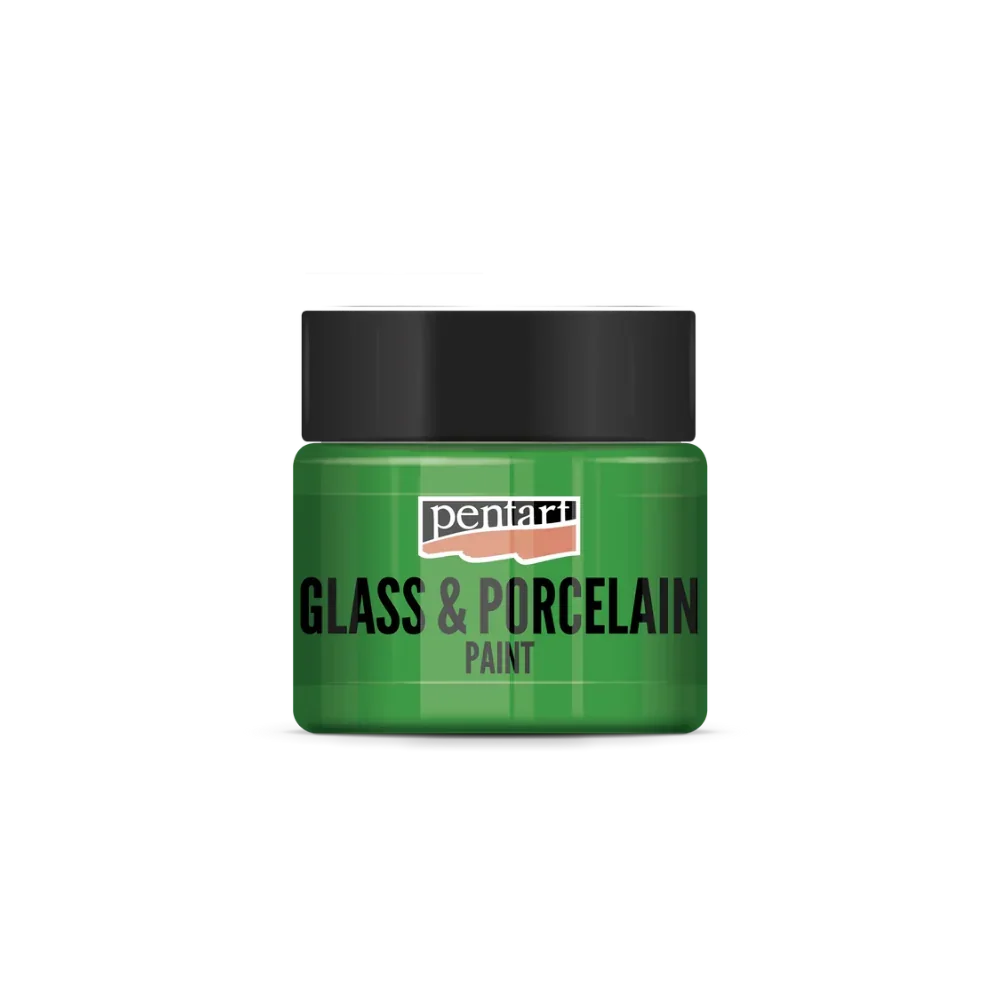 Pentart Glas- und Porzellanfarbe 30ml - apfelgrün - Bastelschachtel - Glas & Porzellan Farben - 21341