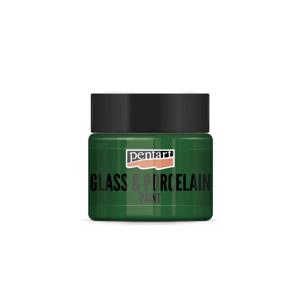 Pentart Glas- und Porzellanfarbe 30ml - grün - Bastelschachtel - Glas & Porzellan Farben - 21342